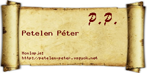 Petelen Péter névjegykártya
